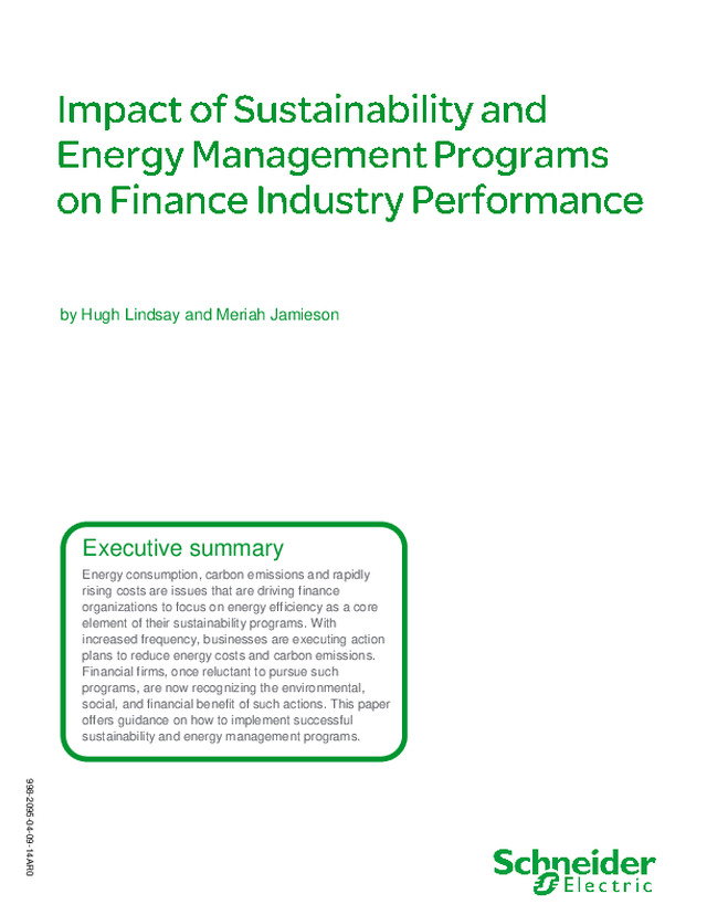 Qual o impacto dos programas de sustentabilidade e eficiência energética no desempenho das organizações financeiras?