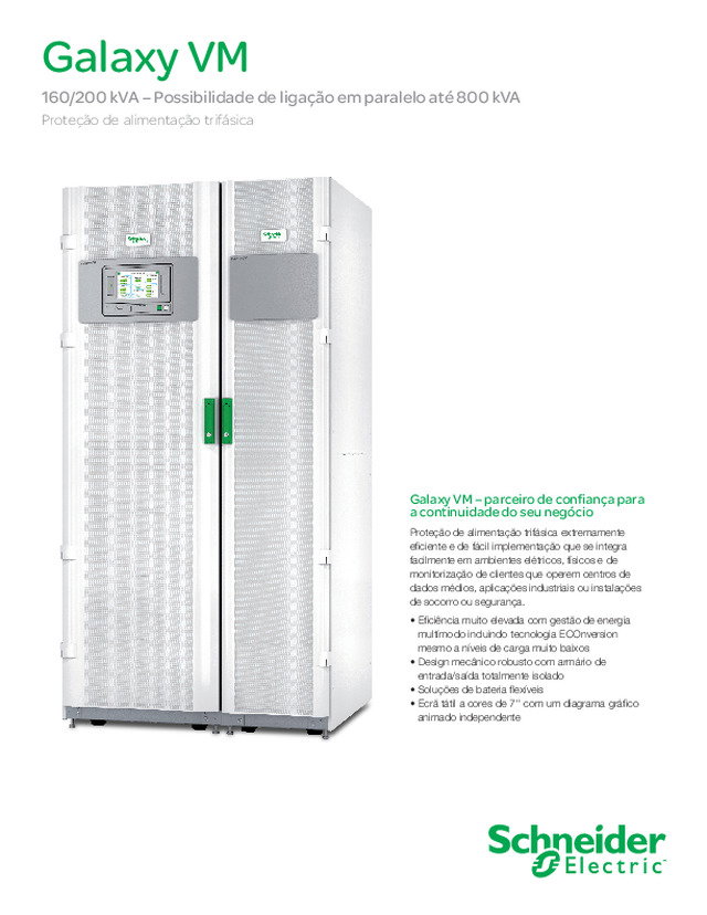 Brochura Galaxy VM | Proteção de alimentação trifásica