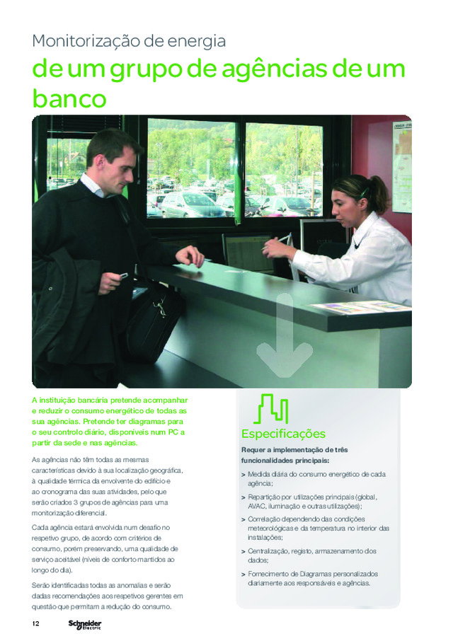 Monitorização de energia de um grupo de agências de um banco