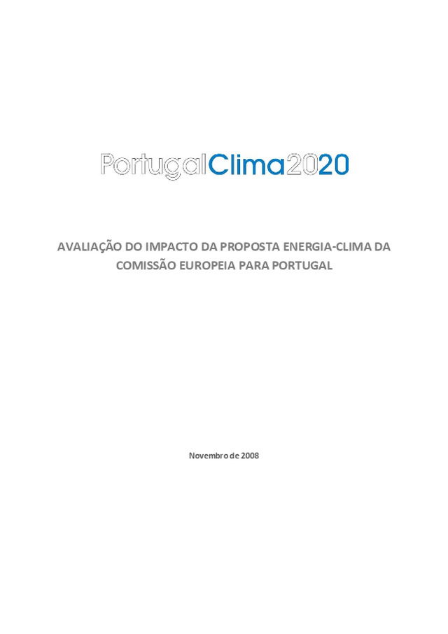Avaliação do impacto da proposta energia-climada Comissão Europeia para Portugal (2008-2020)
