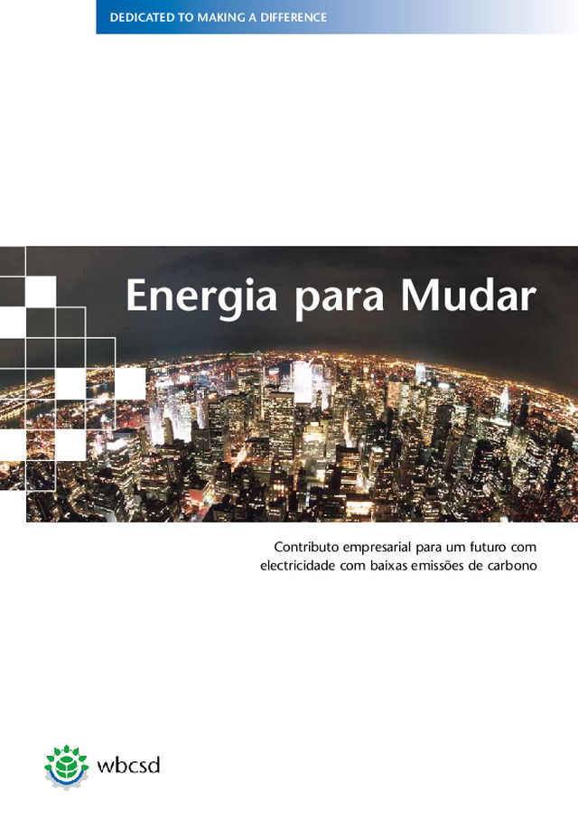 Energia para mudar - Contributo empresarial para um futuro com electricidade com baixas emissões de carbono