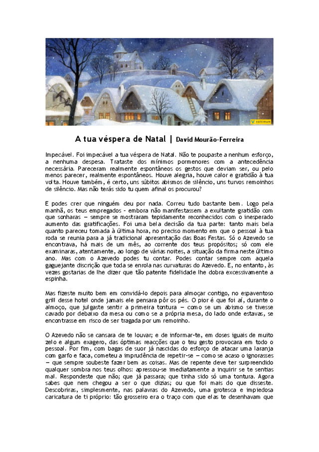 A tua véspera de Natal