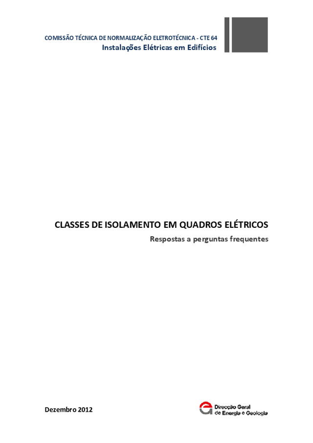 CERTIEL | Classes de isolamento em quadros eléctricos