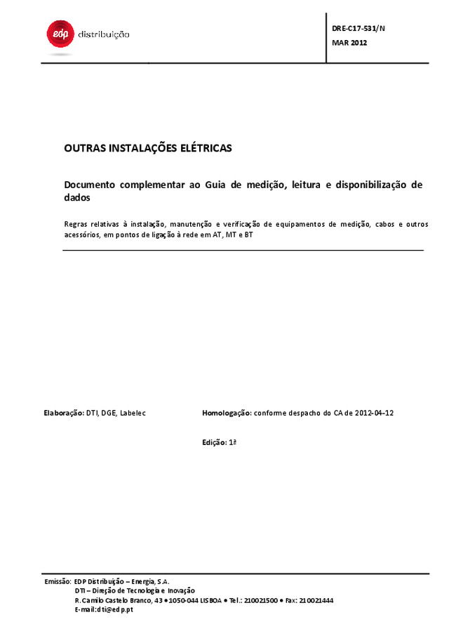 Guia de medição, leitura e disponibilização de dados - outras instalações eléctricas - Regras de arredondamento utilizadas em cálculos efetuados no GMLDD