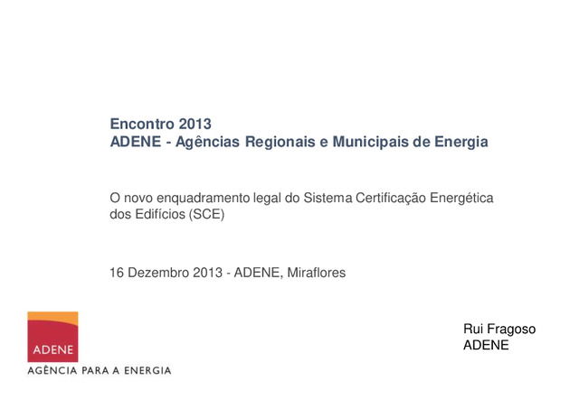 Sistema Certificação Energética dos Edifícios (SCE)