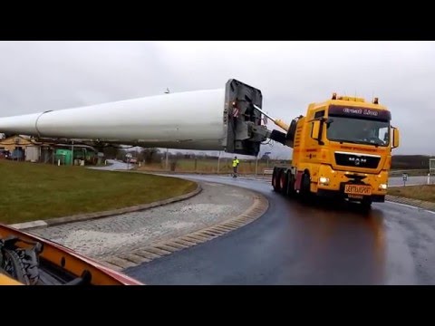 Como transportar uma hélice de turbina eólica de 75m