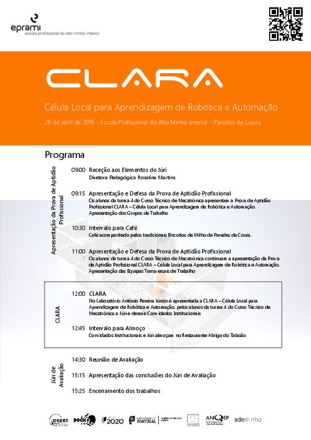 Programa e Júri da Célula Robótica Industrial, organizado pela CLARA