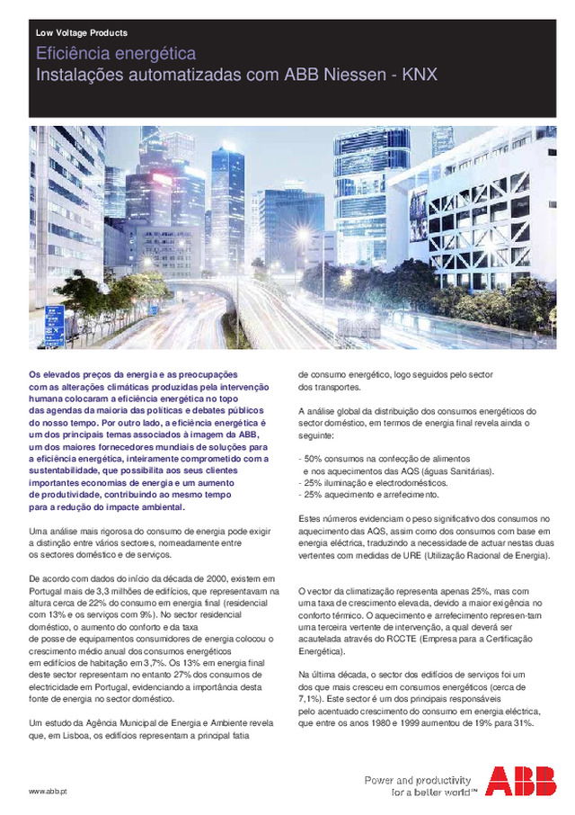 Eficiência energética: Instalações automatizadas com ABB Niessen - KNX
