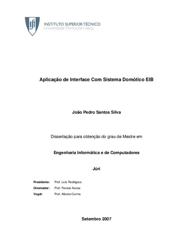 Aplicação de Interface Com Sistema Domótico EIB