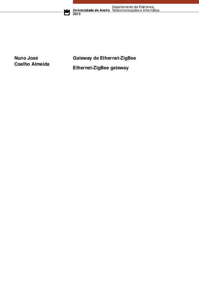 Gateway de Ethernet - ZigBee