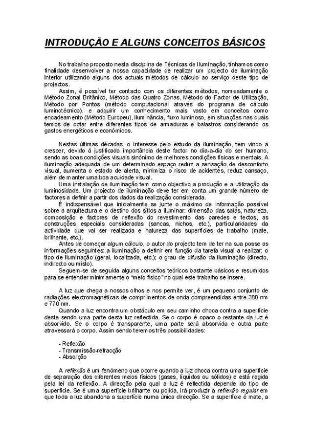 Iluminação: introdução e conceitos básicos