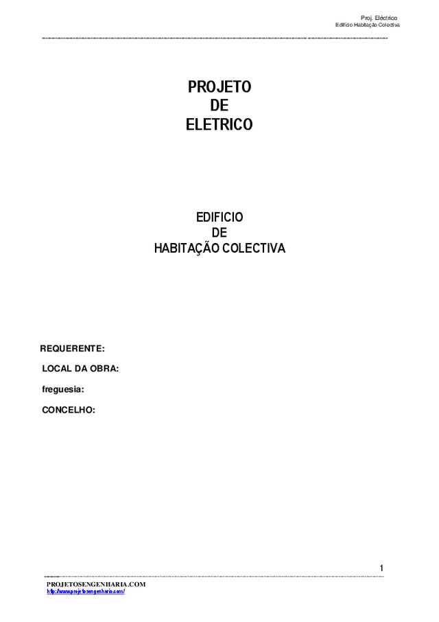 Projecto eléctrico de edificio de habitação colectiva na Madeira