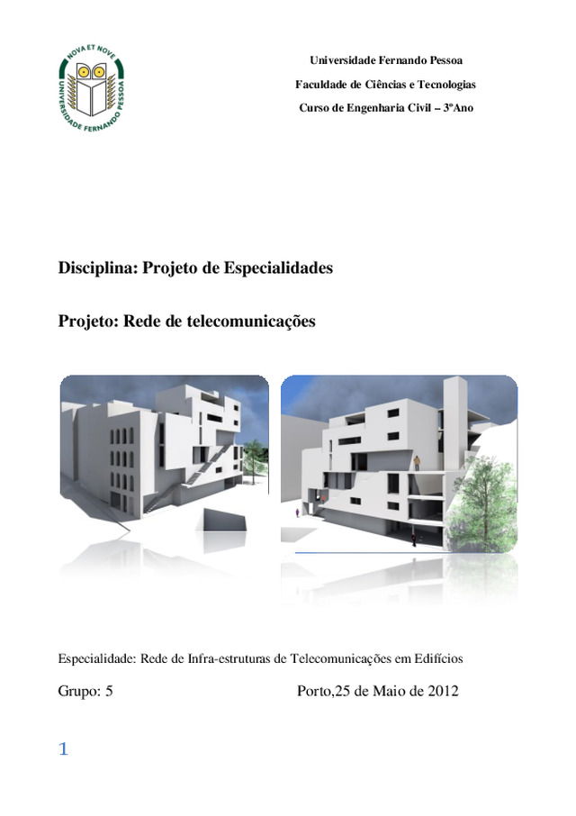 Projecto de Infra-estruturas de Telecomunicações em Edifícios