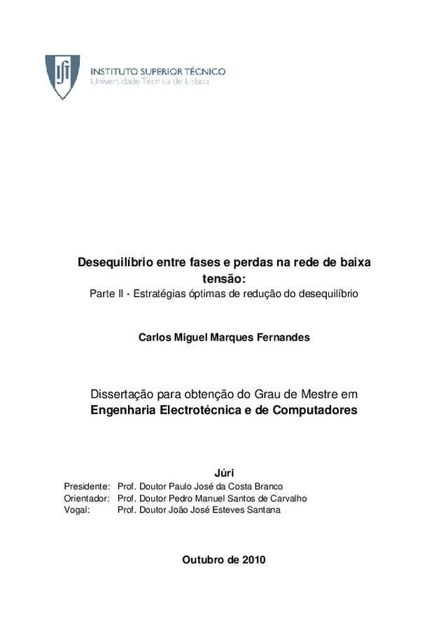 Desequilíbrio entre fases e perdas na rede de baixa tensão: Estratégias de redução