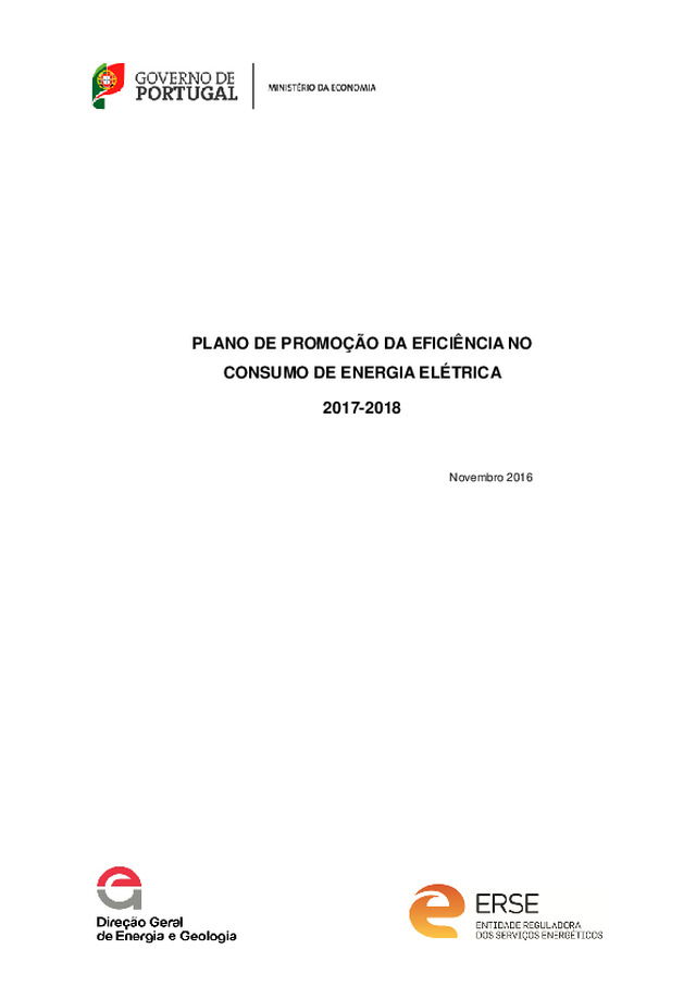 Plano de Promoção da Eficiência no Consumo de Energia Eléctrica (PPEC) 2017-2018