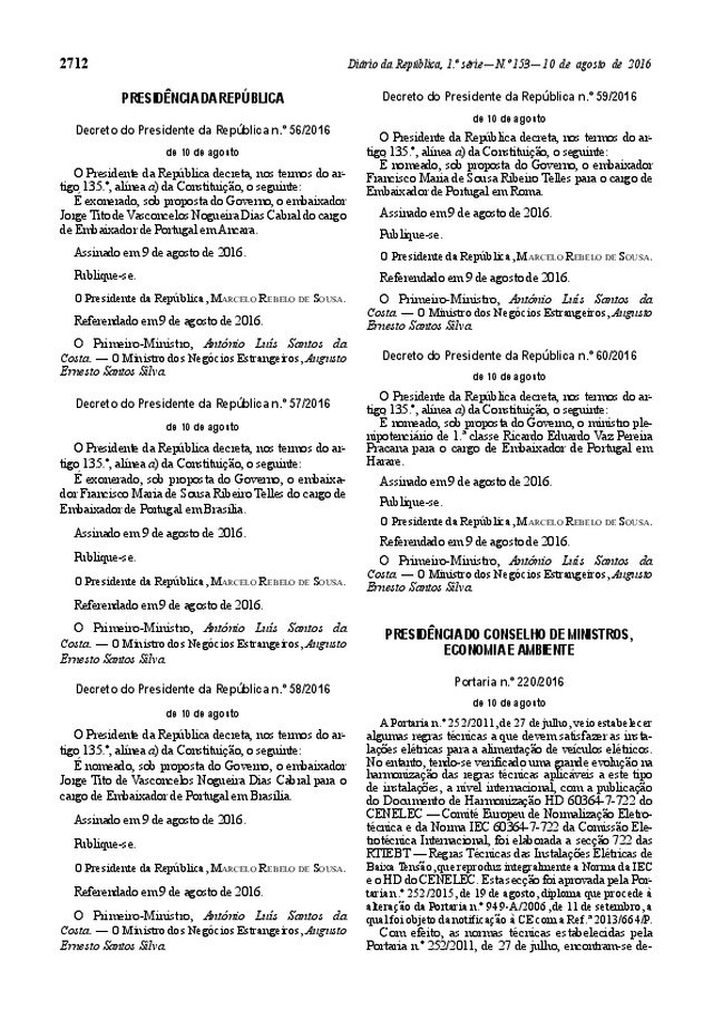 Portaria n.º 220/2016, de 10 de Agosto