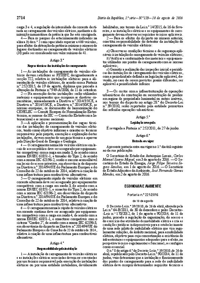 Portaria n.º 221/2016, de 10 de Agosto