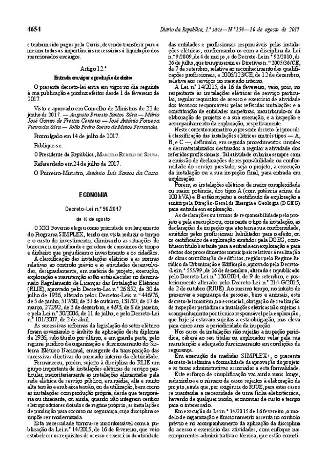 Decreto-Lei n.º 96/2017, de 10 de Agosto