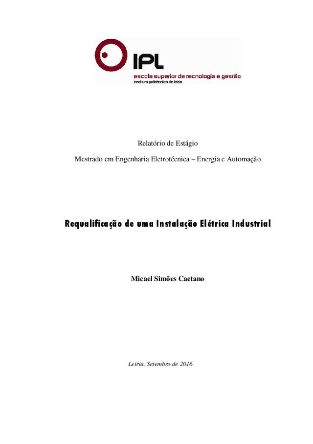 Requalificação de uma instalação eléctrica industrial