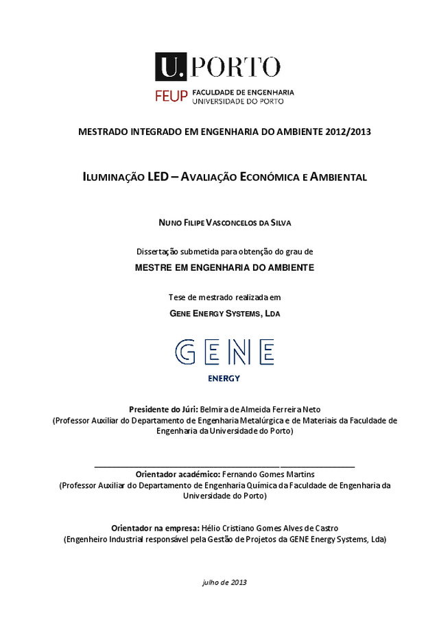 Iluminação LED — Avaliação Económica e Ambiental