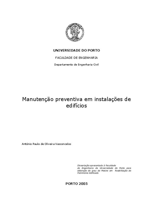 Manutenção preventiva em instalações de edifícios