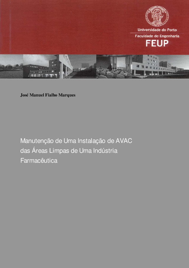 Manutenção de uma instalação de AVAC das áreas limpas de uma indústria farmacêutica