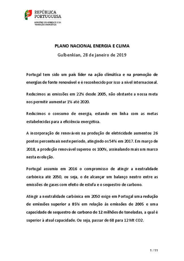 PNEC - Plano Nacional de Energia e Clima