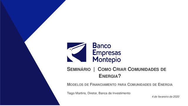 Modelos de financiamento para Comunidades Energética