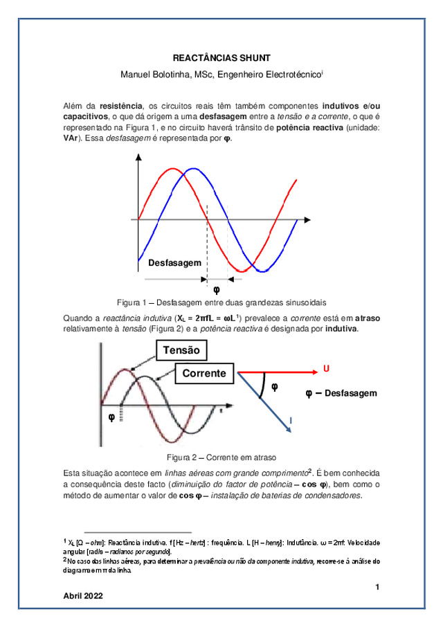 REACTÂNCIAS SHUNT