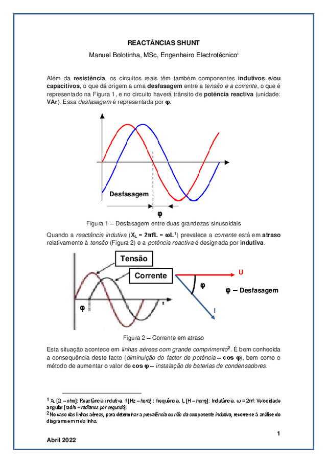 REACTÂNCIAS SHUNT