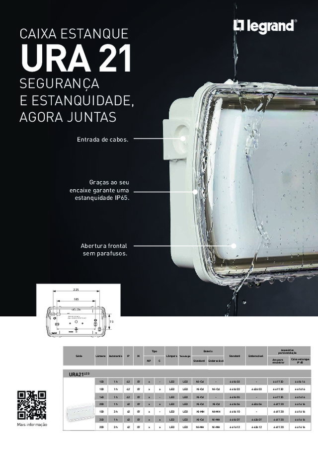 Caixa Estanque URA 21 — Ficha Técnica