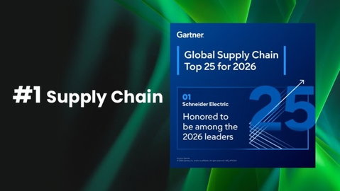 Schneider Electric ocupa 1.º lugar no ranking Gartner® Top 25 Supply Chain 2026 pelo quarto ano consecutivo