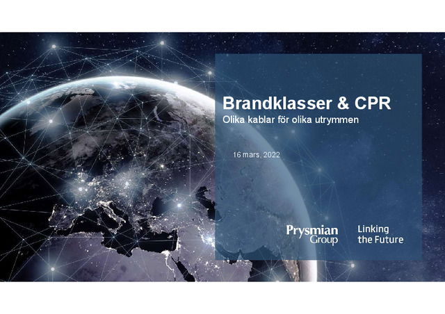 Elseminarium fri 20220316 kl14: Brandklasser och CPR: olika kabel för olika utrymmen