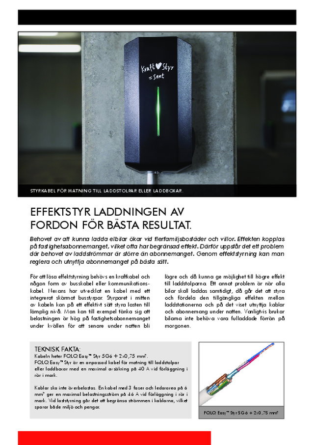 Kabel för laddning