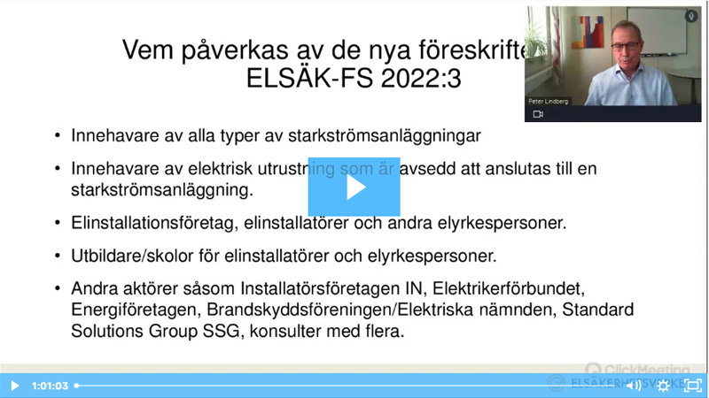 Elsäkerhetsverket: Tre nya föreskrifter gällande starkströmsanläggningar