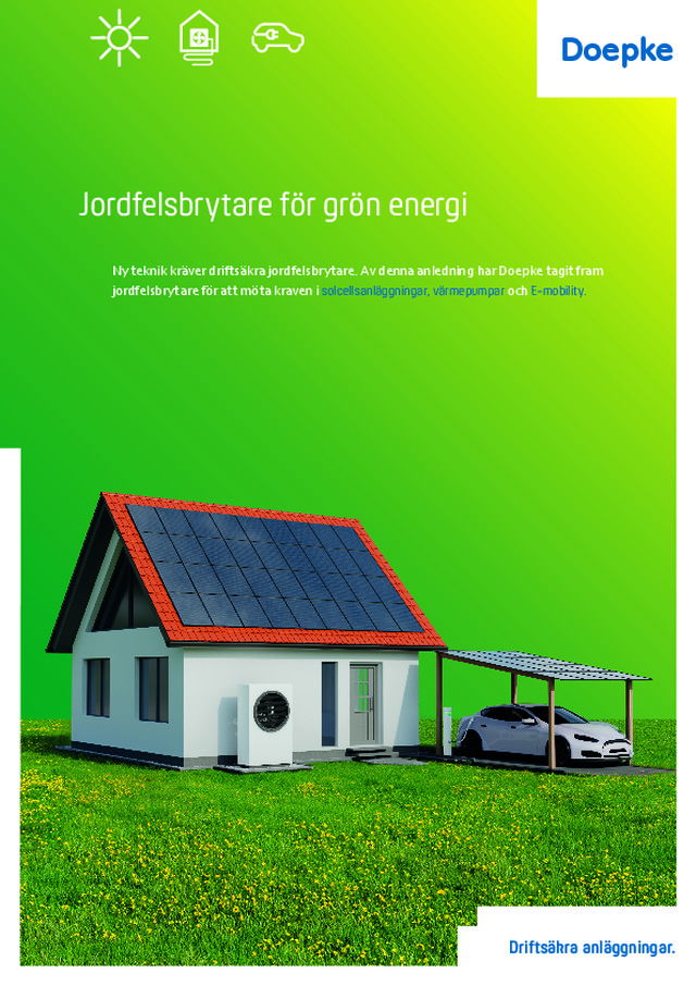 Jordfelsbrytare för sol, ladd och värmepumpar