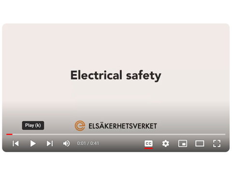 Filmer om elsäkerhet på engelska från Elsäkerhetsverket