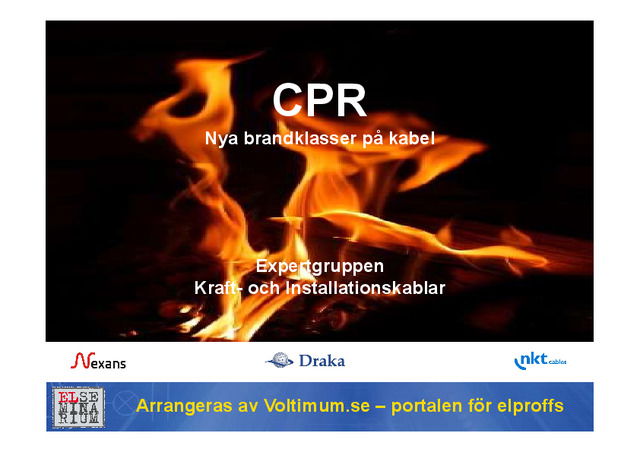 CPR - Nya brandklasser på kabel