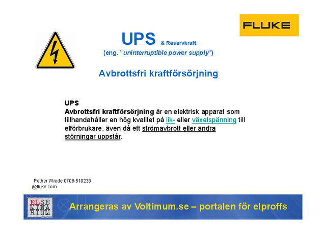 UPS och reservkraft
