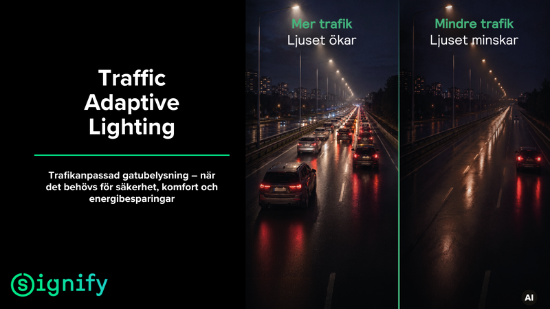 Belysning på trafikens och vädrets villkor