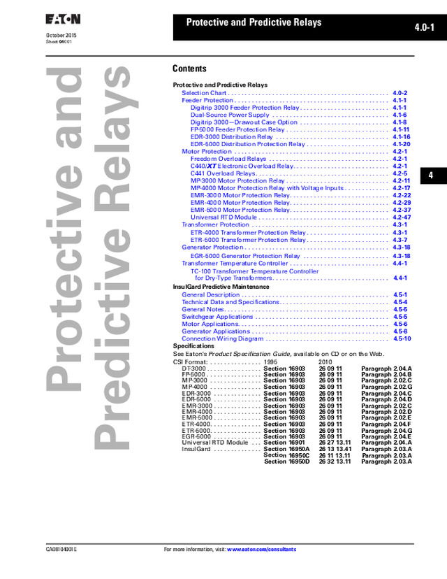 Protective and Predictive Relays