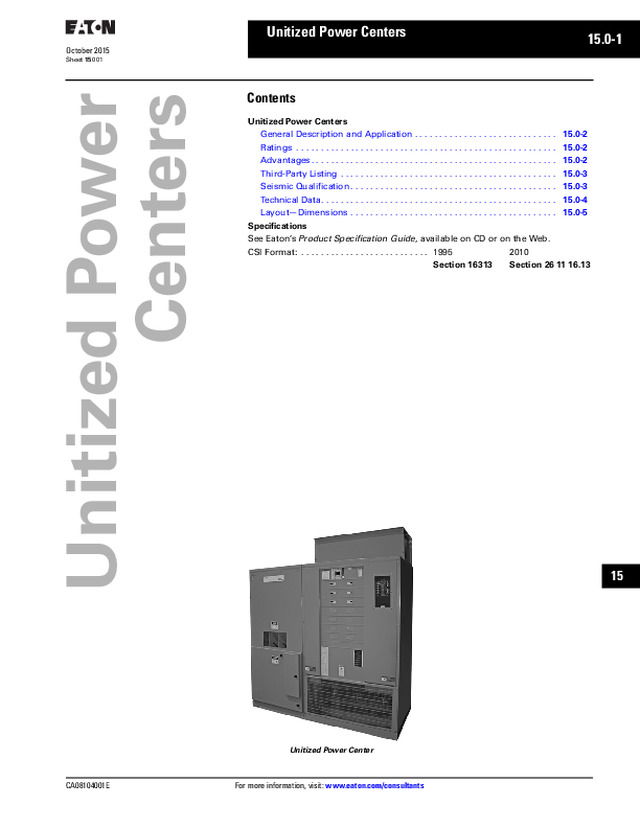 Unitized Power Centers