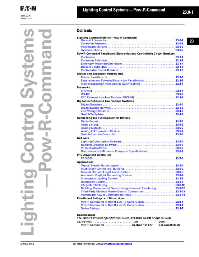 Lighting Control Systems—Pow-R-Command