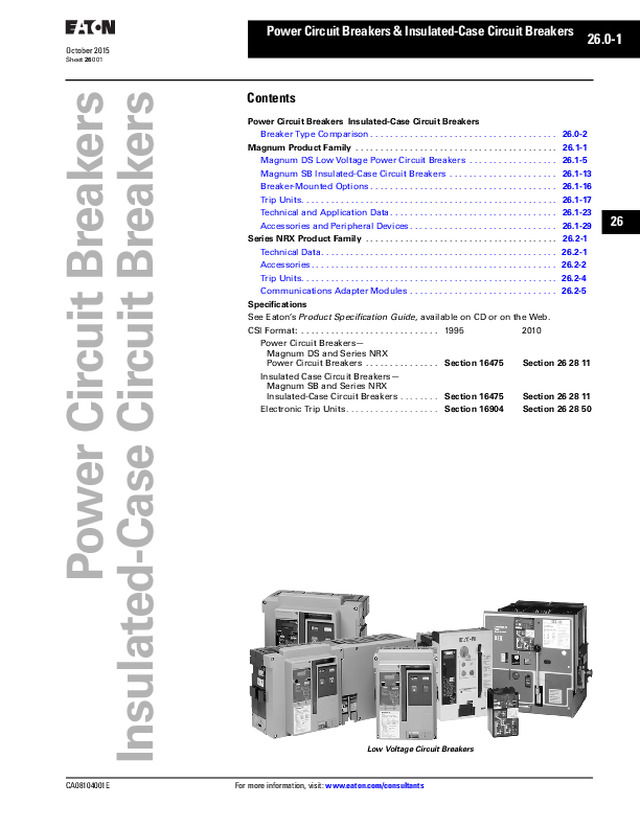 Power Circuit Breakers & Insulated-Case Circuit Breakers
