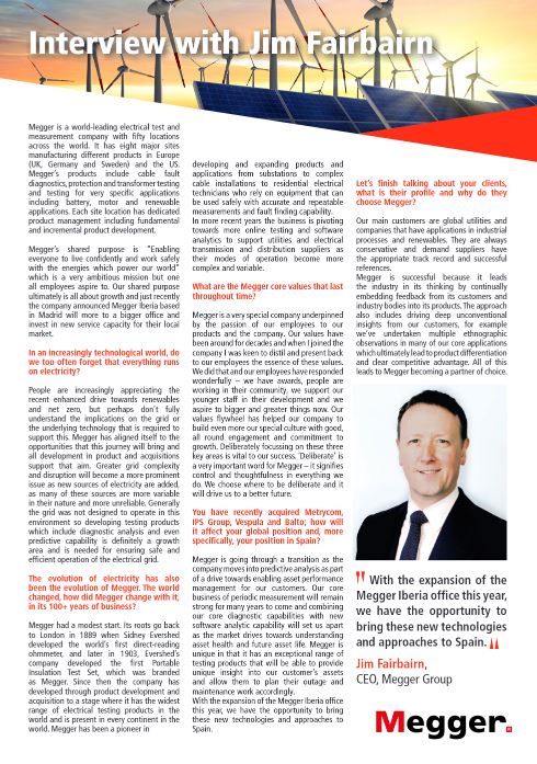 Megger Group CEO'su Jim Fairbairn ile Röportaj