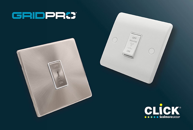 Click Scolmore adds 10A 3 Pole Fan Isolation Switches to GridPro range