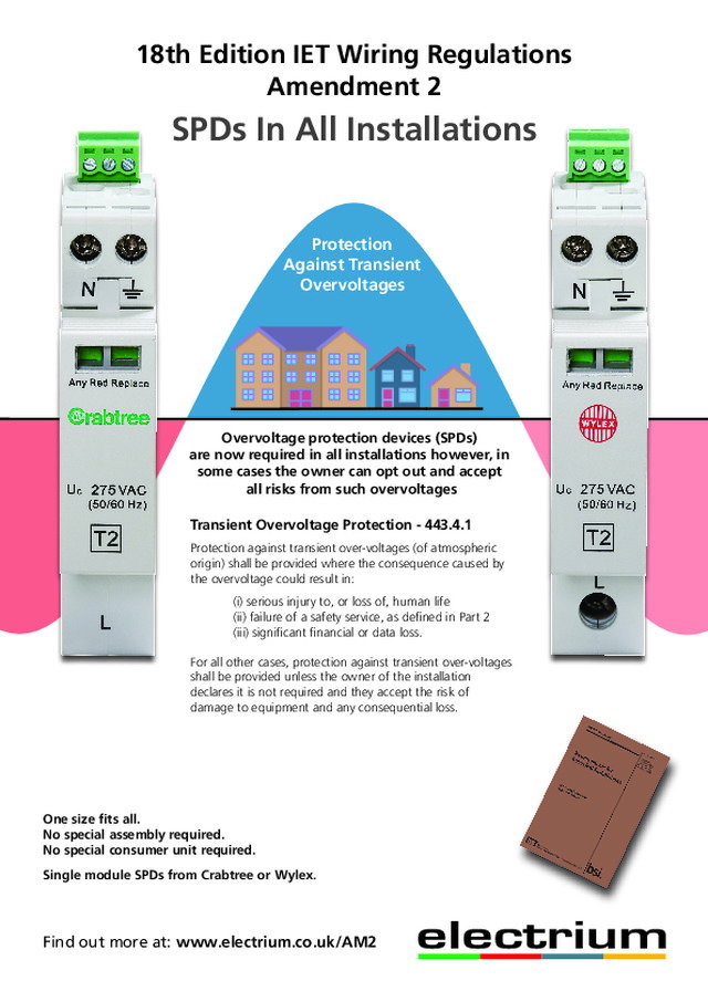 18th Edition IET Wiring Regulations Amendment 2: SPDs In All Installations