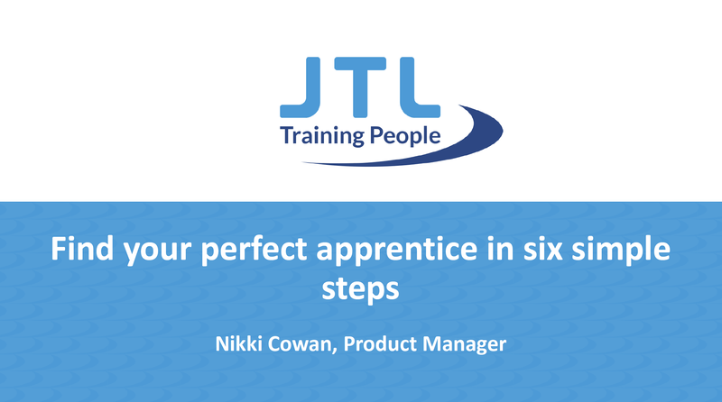 Six simple steps to taking on an apprentice with JTL