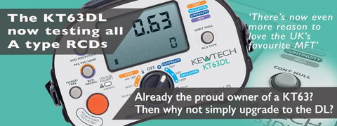 The KT63DL now testing all A type RCD's