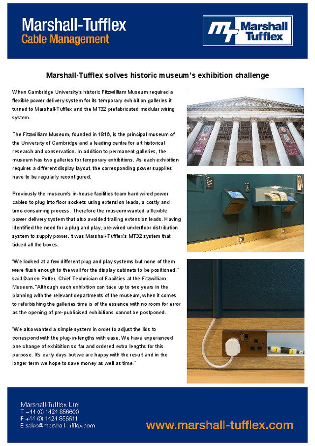 Marshall-Tufflex solves historic museum’s exhibition challenge